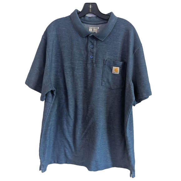 Carhartt Other - Carhartt S/S Shirt‎ Mens XL Blue Polo Loose Fit K570 Outdoor Casual Workwear